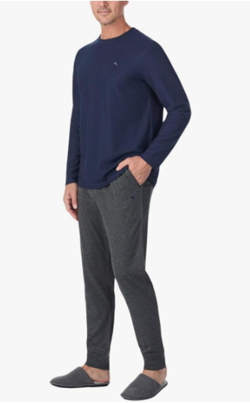 Tommy Bahama Men’s 2-Piece Relaxed Fit Lounge Pajama Set, Blue, Size S